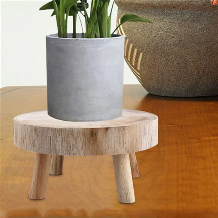 NXFDSIOZ%202X%20Mini%20Wooden%20Stool%20Display%20Plant%20Stand%20Decorative%20Wood%20Plant%20Stool%20Bonsai%20Holder%20for%20Indoor%20Outdoor%20Home%20Garden%20M%20-%20Image%205
