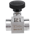1/2 Inch Equal Female Thread 304 Stainless Steel Flow Control Shut Off Needle Valve. 