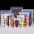 Sutuiying transparent bag 100pcs Frosted Plastic Transparent Bags Stand Up Zip Lock Pouches Food Packaging Bag for Bean Grains Tea Storage with Tear Notch. 