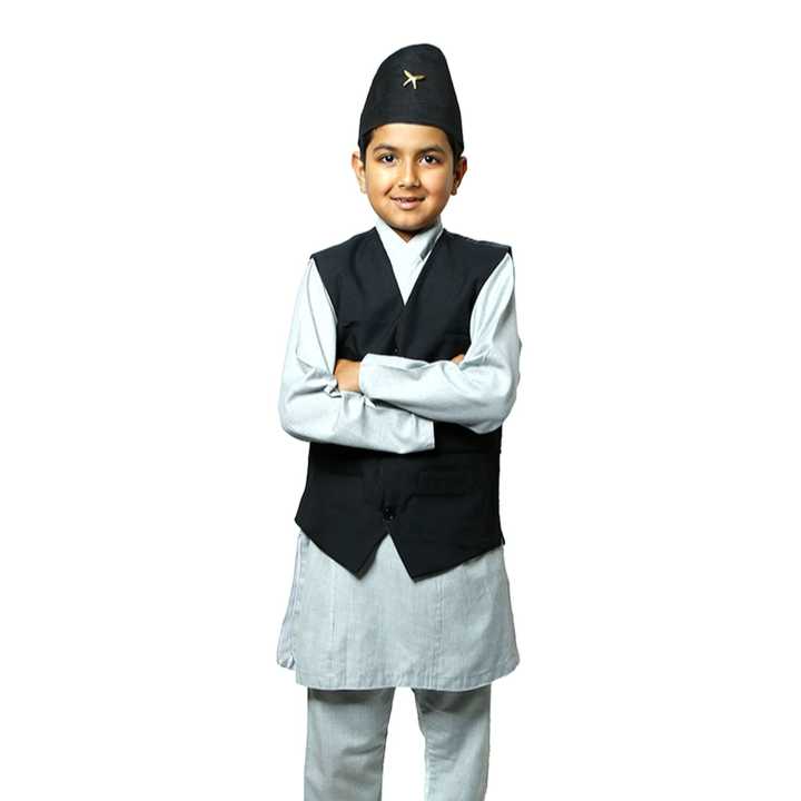 Nepali Traditional National Cotton Daura Suruwal Set For Kids By Pihu