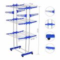 New Three Layers Clothes Drying Stand Rack Heavy Duty Double Pole Foldable Cloth Dryer Clothes Drying Stand (Color May Vary). 