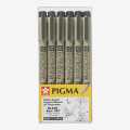 Sakura Pigma Micron Pen Set, 6 Ultra Fine Nib Sizes - Black (6 Pcs) By Mitrata | Sakura Pigma Micron Pen Set For DIY & Art - 6 Pcs. 