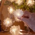 New Year Gifts LED Fiber Optic Flower String Lights Flash Double Layered Fairy Lamps Battery Powered .5M/3M Christmas Tree Flower Lights Outdoor. 