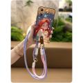 Graffiti Silicone Phone Case For Itel A58 Crossbody TPU Anti-knock Cartoon Diagonal Anti-dust Waterproof Lanyard Cute. 