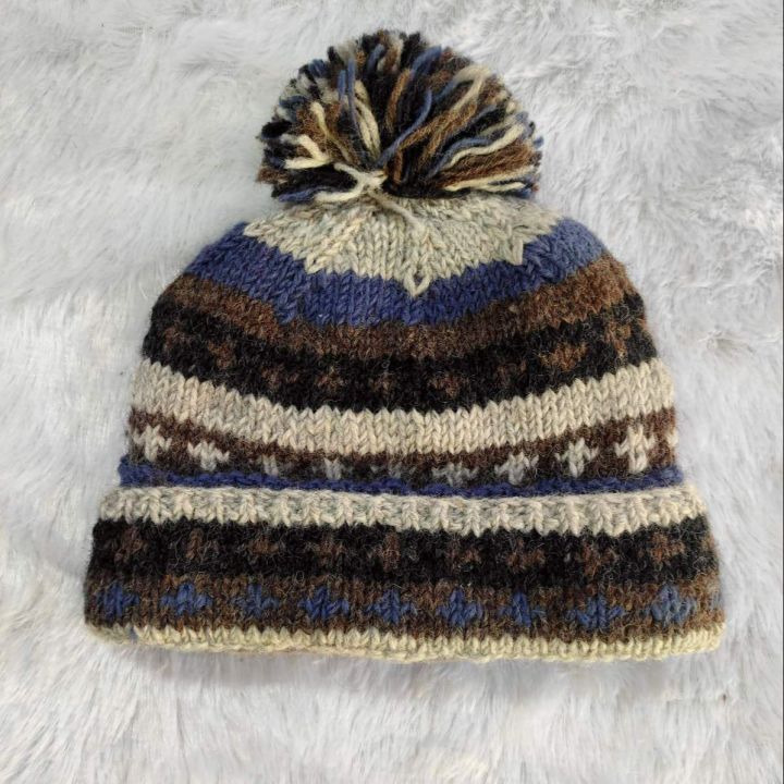 Multicolored Woolen Benea Hat/Cap Kids For Unisex