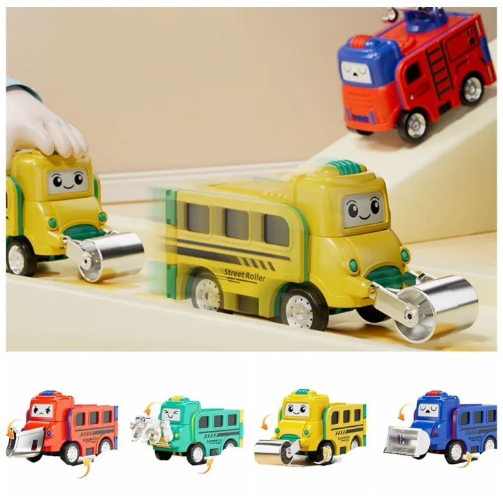 Toy Car Reverse Engineering Engineering Vehicle Model Double Sided Transformer Car Toys ...