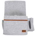OUMERY Bedside Organizer, Felt Bed Storage with Tissue Box and Water Bottle Holder, Magazine Phone Tablet - Light Gray. 
