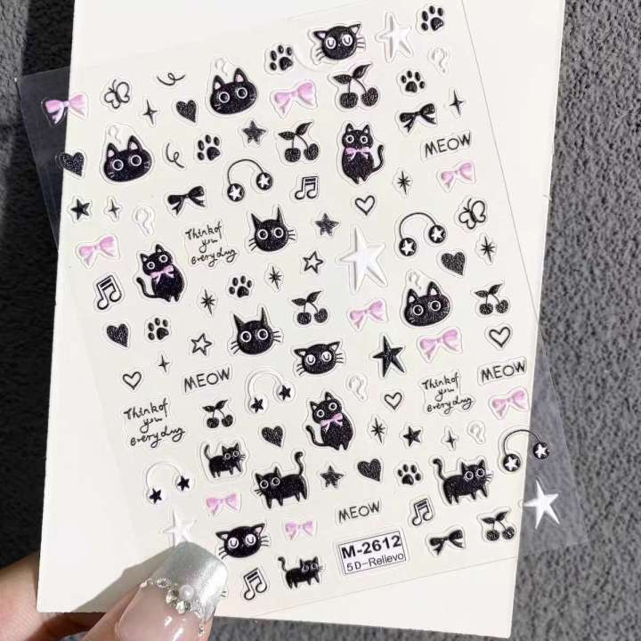 Pink%20Skirt%20KT%20Hello%20Kitty%20Cartoon%203D%20Relief%20Ins%20Style%20Girly%20Adhesive%20Nail%20Decals%20Cup%20Stickers%20-%20Image%203