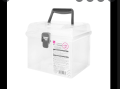 Plastic Storage Reinforced Handle Box | Rectangular Container Multipurpose Stackable Storage Box with Lid & Handle. 