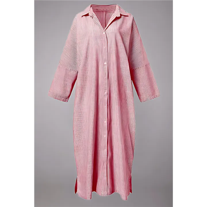 Women's%20Striped%20Maxi%20Shirt%20Dress%20Red%20S%20Size%20S%20Striped%20Maxi%20Shirt%20Dress%20Women's%20Red%20-%20Image%205