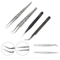 Stainless Steel Precision Industrial Tweezers Anti-Static Magnetic Stainless Steel Tweezers Kit for Electronics Soldering Maintenance. 