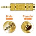 3.5mm Audio Jack Male TO 6.35mm Female Metal Jack Gold Plated Audio Stereo Converter Adapter. 