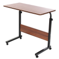 Adjustable Wooden Laptop Table (80x40 cm) with Wheels: Portable Computer Desk for Home Office, Living Room, Bedroom. 