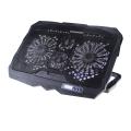 Laptop Cooling Pad 4 Fans Adjustable 10 Inch to 17 Inch Notebook Cooler, Blue Light, S18 For Any Laptop Speed Control Button. 