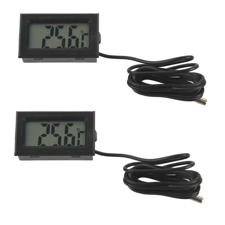 2X NEW Digital LCD Thermometer Temperature Gauge Probe Sensor -50°C TO +110°C Range