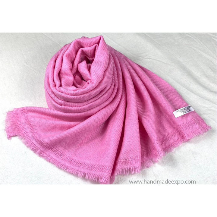 Pink Pashmina Shawl Ply 100% Acrylic Handmade Soft Warm
