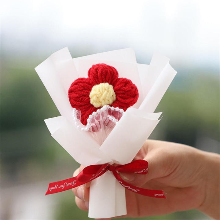 Knitted%20Flower%20Bouquets%20Handmade%20Woolen%20Puff%20Flowers%20Single%20Small%20Crochet%20Flowers%20for%20Valentine%20Home%20Decor%20Valentine'S%20Day%20-%20Image%204