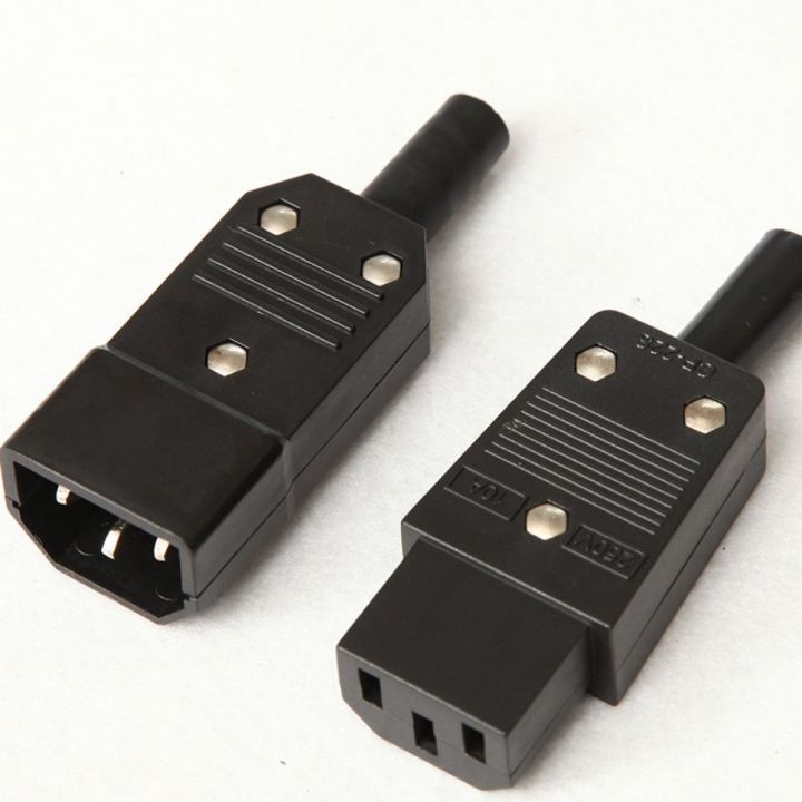 3Pcs 3 Pin Power Connector AC Plug Socket Male Female C13 C14 AC Power ...