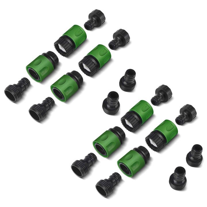 Garden Quick Connect Release Water Hose Fittings Plastic Connectors, Male & Female 3/4 Inch GHT 20Pcs