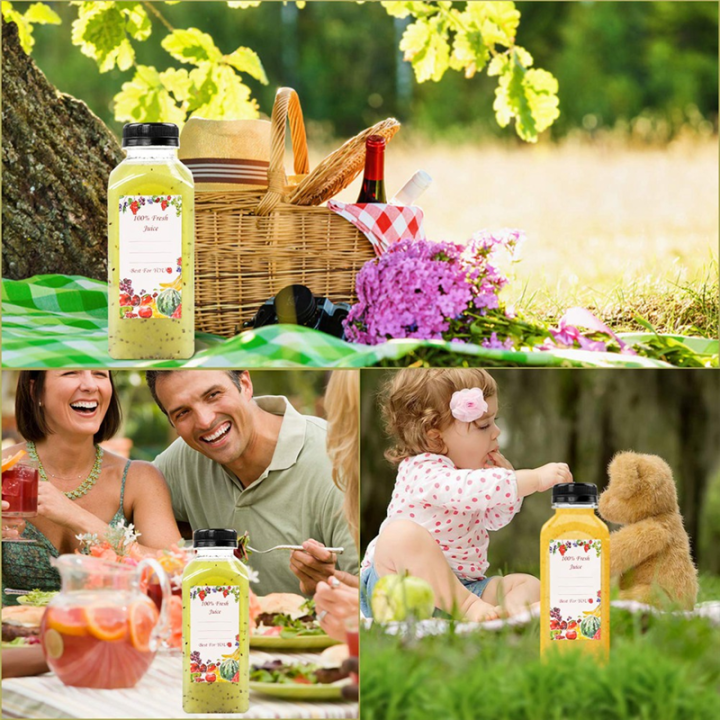 ARELENE%2020Pcs%2012oz%20Empty%20Plastic%20Juice%20Bottles%20with%20Caps,Reusable%20Water%20Bottles,%20Clear%20Containers%20with%20Black%20Tamper%20Evident%20Lids%20-%20Image%205