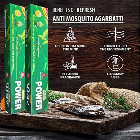 Power Citronella Mosquito Repellent Stick , Mosquito Incense Sticks , Herbal and Natural Incense Agarbatti (120 Sticks)