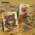 Wenefang Sutuiying Hot 55Pcs Pokemon Gold Foil Card VMAX GX Cards English French Fifty percent discount Luxury Spanish Pikachu Charizard Arceus Colour Pokémoned Cards Gift. 