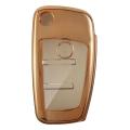 Gold Full-Protective TPU Remote Smart Key Cover with Keypad Film For Audi A1 A3 A4 S3. 
