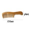 OUMERY Wide Tooth Natural Sandalwood Hair Comb- No Static Wooden Detangling Comb with Smooth Handle for Thick Curly Wavy Hair. 