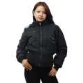 Black Polyester Front Pocket Design Jacket For Women. 