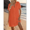 Women's Swimsuit Cover Up Orange Red XXXL. 