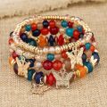 CARAT Butterflies Pendant Elastic Wristband Boho Style Butterfly Beaded Bracelet Set Elastic Wristband Jewelry Gift for Women Women. 