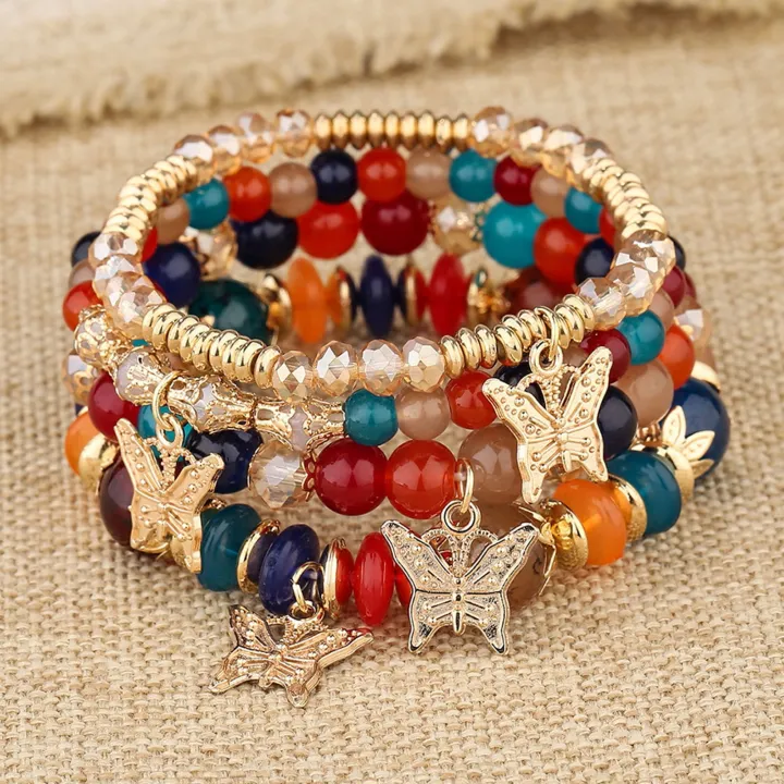 CARAT%20Butterflies%20Pendant%20Elastic%20Wristband%20Boho%20Style%20Butterfly%20Beaded%20Bracelet%20Set%20Elastic%20Wristband%20Jewelry%20Gift%20for%20Women%20Women%20-%20Image%206