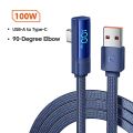 Toocki USB Type C Cable 90 Degree 66W/100W Fast Charging for Huawei P50 P40 Honor Oneplus POCO Display Cable Type C Data Wire. 