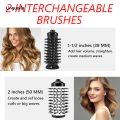 Linguolin 2 Replaceable Head 360 Rotating AirFlow Hot Air Brush Hair Straightener Curler Iron Volumizer Blowers Electric Hair Dryer Comb. 