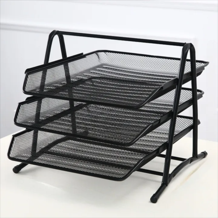 Stable Base Metal Three-layer File Rack Drawer Style File Manager ...