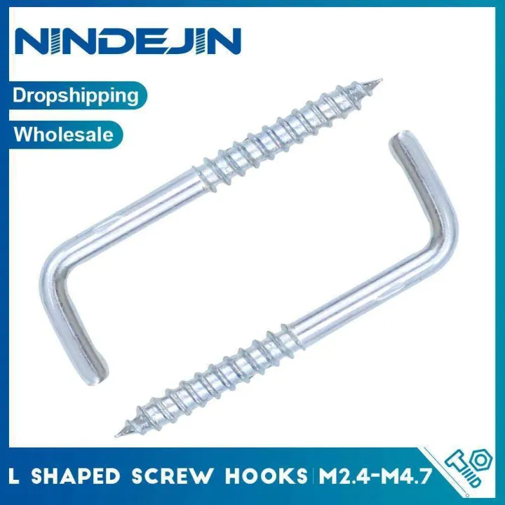 NINDEJIN L Shaped Hooks M2.4 M2.5 M2.8 M3.4 M3.7 M3.8 M4.7 Zinc Plated ...
