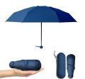 Travel Mini Umbrella with Case Manual Open – Compact 5-Folding Travel Umbrella with UV Sun Protection UPF-50 Polyester Fabric – Lightweight Umbrella with Anti-Slip Handle for Rain & Summer Use for Men & Women (Random Color). 