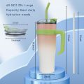 Insulated Tumbler With Handle, Stainless Steel, Car Coffee Cup, Straw With Lid, Straw Thermos Cup For Travel, 1250ml. 
