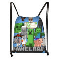 New minecraft drawstring drawstring pocket children's large capacity storage bag student outdoor leisure portable backpack. 