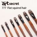 Wenefang Artsecret Paint-Brush 777SQ Flat Squirrel Hair Black Brass 2025 New Ferrule Oak Wooden Handle Watercolor Artistic For Drawing. 