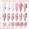 LILYCUTE 8ML Non Stick Hand Extension Hard Gel Nail Polish For DIY 3D Carving Flower Modeling Nail Art Shaping Solid Gel Varnish. 