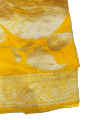 Premium & Elegant Yellow/Golden Border Dola Silk Printed Saree for Women. 