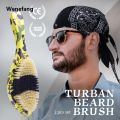 Wenefang Cepillo Barba Soft Boar Bristle Beard Brush 360 Wave Brush For Men Beard Comb Large Curved Wood Handle Anti static Shaving Tools. 