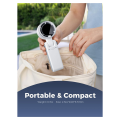 JAERBEE Portable Handheld Turbo Fan, 5 Gear Wind, Battery Operated, Up to 12 Working Hours, Hand Fan with Air Turbo Tech White. 