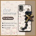 phone case cute Phone Case For Nokia C32 silicone Skin-friendly feel Dirt-resistant Black pearl pendant Back Cover. 