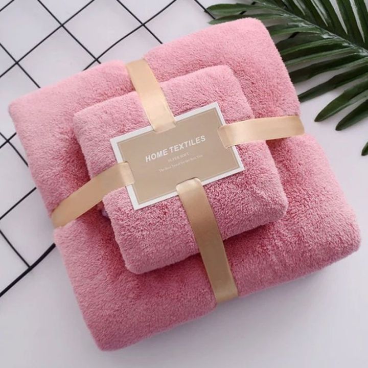 KOJA Home Textiles High-Density Coral Fleece Absorbent Soft Bath + Face Towel