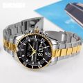 SKMEI 1850 Multifunction 3Time Analog Digital Stainless Steel watch For Men. 
