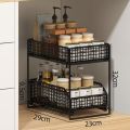 New 2 Tier Kitchen Storage Shelf Multi-Appliance with Drawers Bathroom Cabinet Organizer Space Saving Sliding Cabinet Pull-Out Storage Rack Home Organization. 