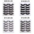 SKONHED 5 Pairs Eye Makeup Tools Thick Cross Wispy False Eyelashes Natural Long Eye Lash Extension 3D Soft Mink Hair. 