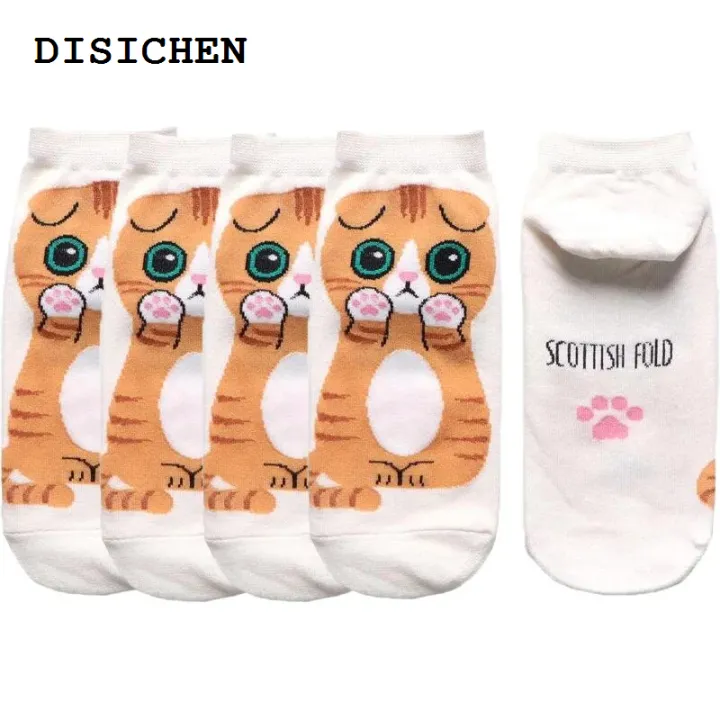 DISICHEN%20New%20style%205/1pairs%20Cartoon%20Cat%20printing%20Socks%20Women%20Cute%20Funny%203D%20Animal%20Paw%20Stockings%20Cotton%20Harajuku%20Kawaii%20Ankle%20Sox%20Calcetines%20-%20Image%207
